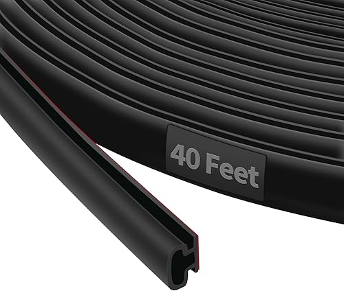 Rzam Burlete de goma para puerta, burlete de puerta de 40 pies, tira de sello de puerta en forma de D, adhesivo fuerte y fácil de cortar a tamaño disponible en Yaxa Colombia