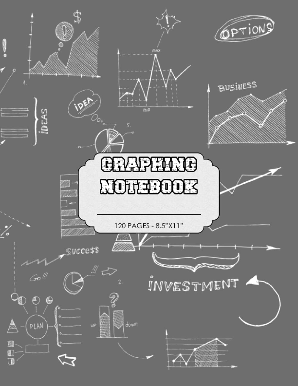 Graphing Notebook: Grid Graph Paper Notebook for Math & Science Kids, Students, Lined Graph Paper - Quad Ruled 5×5 Inch Squares, 120 Pages, 8.5"x11" - Pretty Sketch Cover Book Design