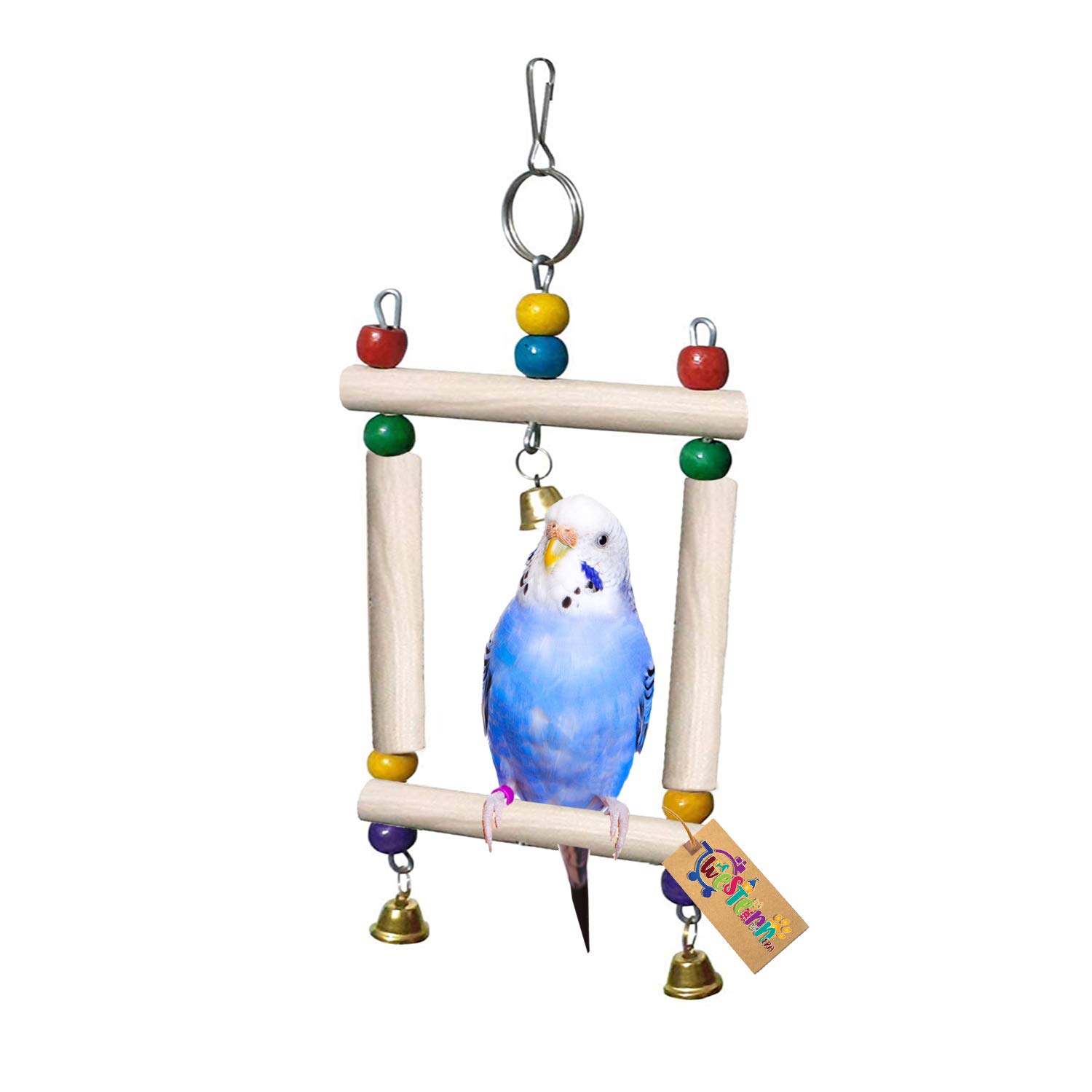 Western Era Playful Natural Wood Colorful Bead Hanging Swing Toy for Birds (B08CGQHQYQ) Amazon Price History, Amazon Price Tracker
