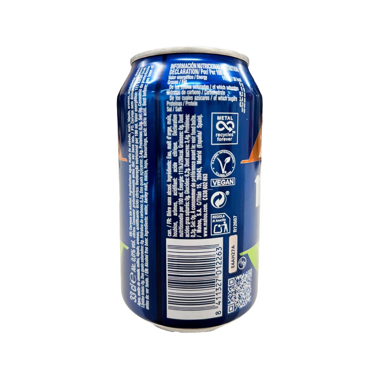 Alkoholfreies Dunkles Bier 0,0% Glutenfrei Dose 33 cl 12er Pack