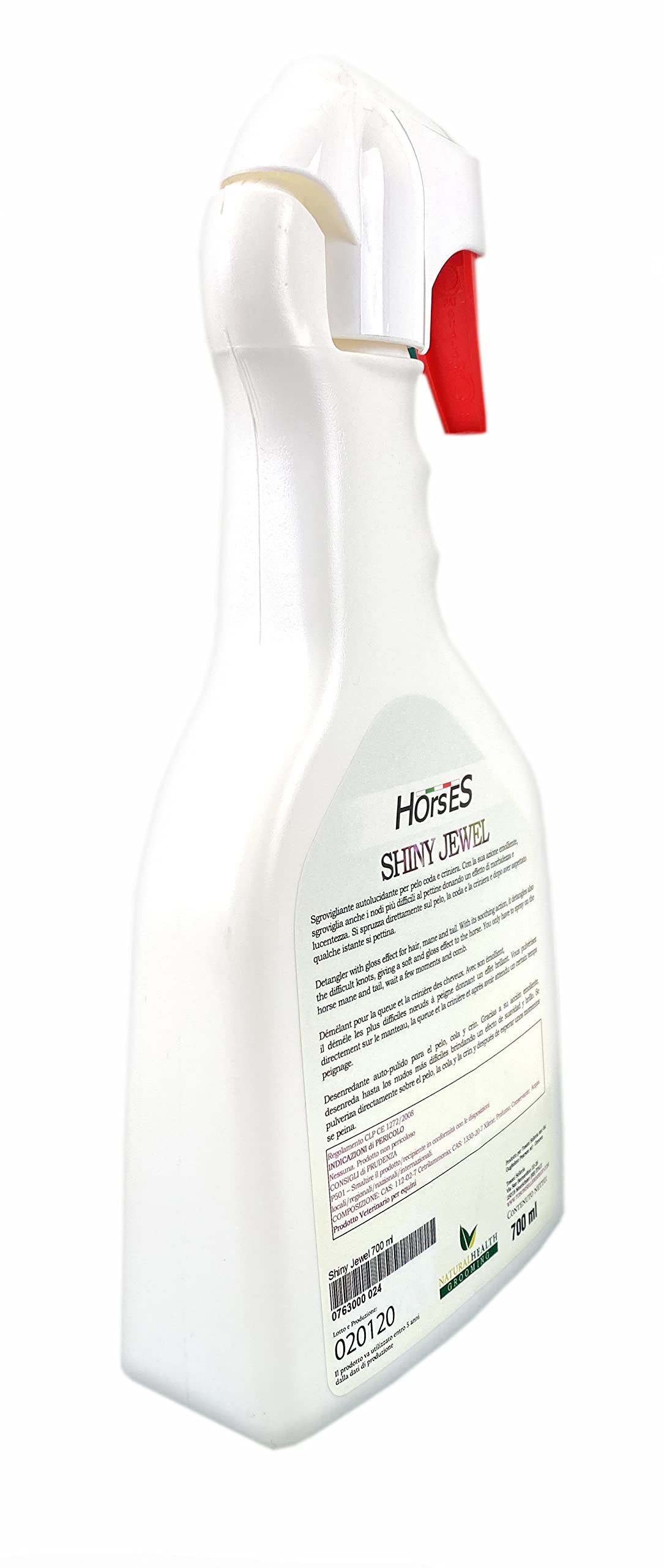 Horses, Desenredante autolucidante, brillante Jewel, efecto Gloss, spray listo para usar, desenrolla incluso los nudos más difíciles, da brillo al pelo, formato de 700 ml