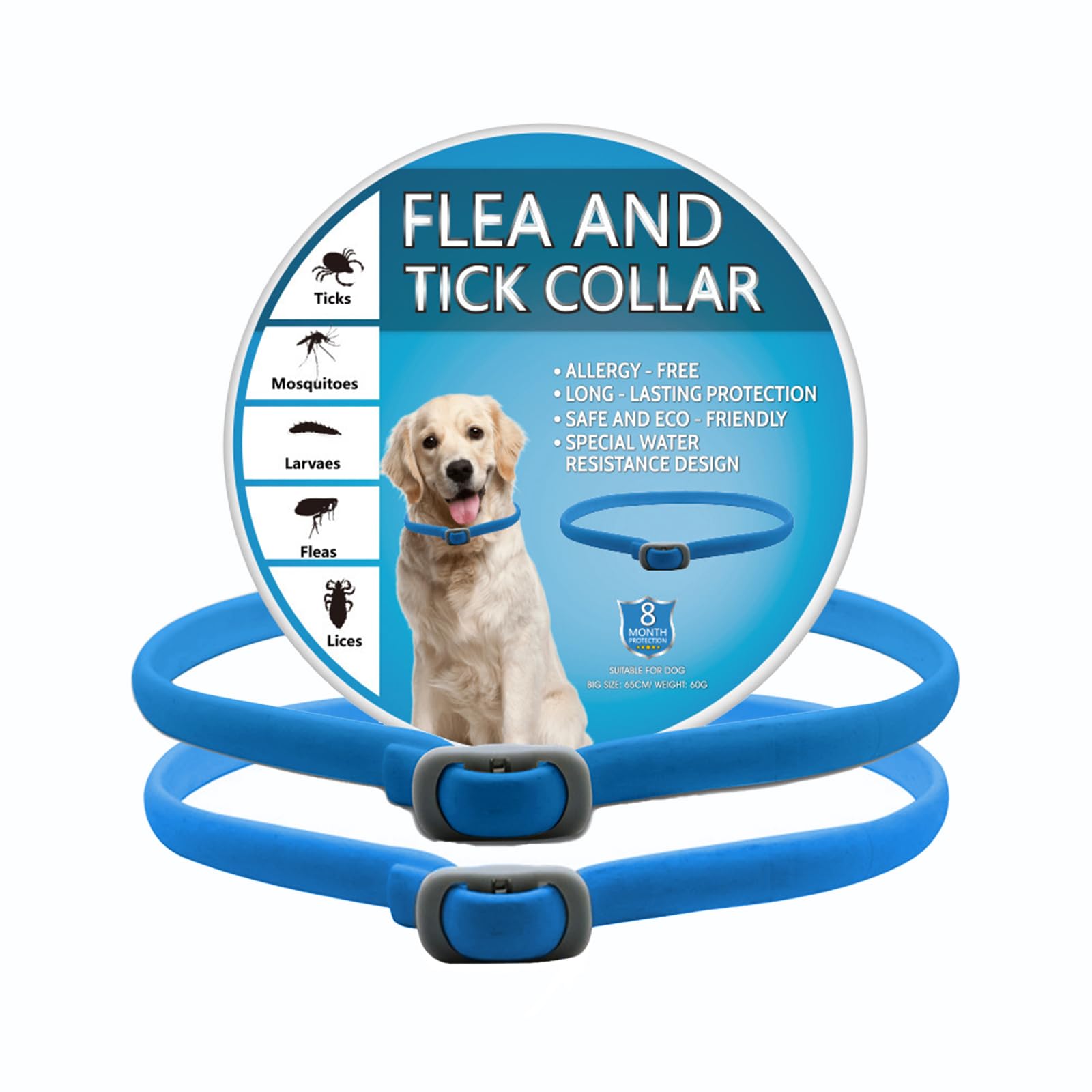 2PCS Repellent DOG Collar - For Large Medium & Small Dogs with Adjustable Design - Also Suitable for Puppy over 6 weeks
