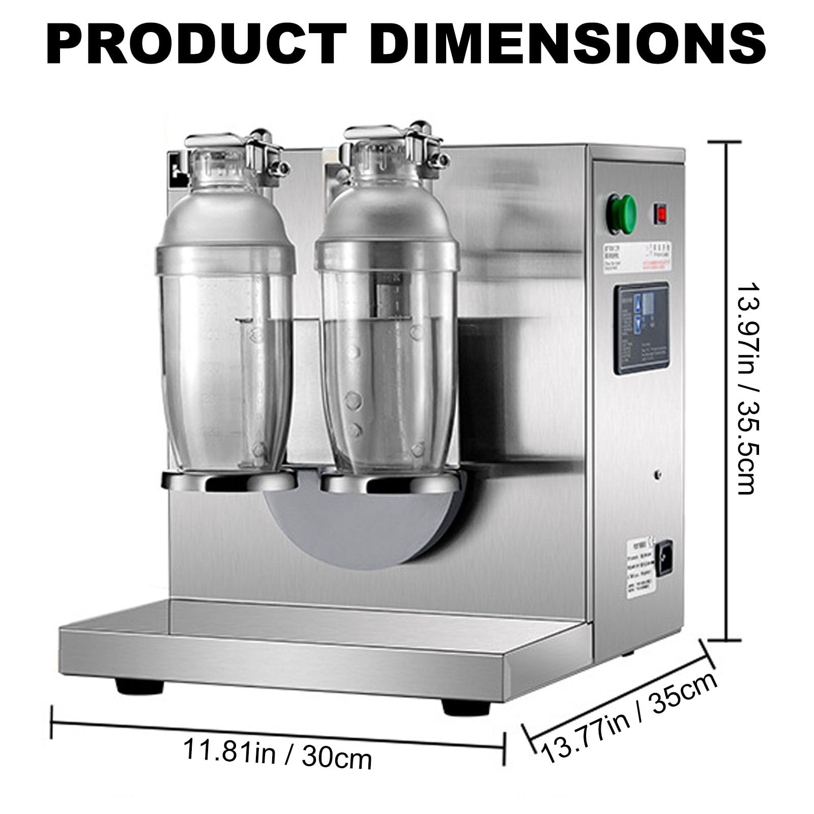 Macchina Automatica a Doppia Testa per Shakerare Il Milk Tea, Shaker Elettrico in Acciaio Inossidabile, Macchina Automatica Da 120w per Bubble Tea Con 2 Bicchieri Trasparenti Da 1000 Ml