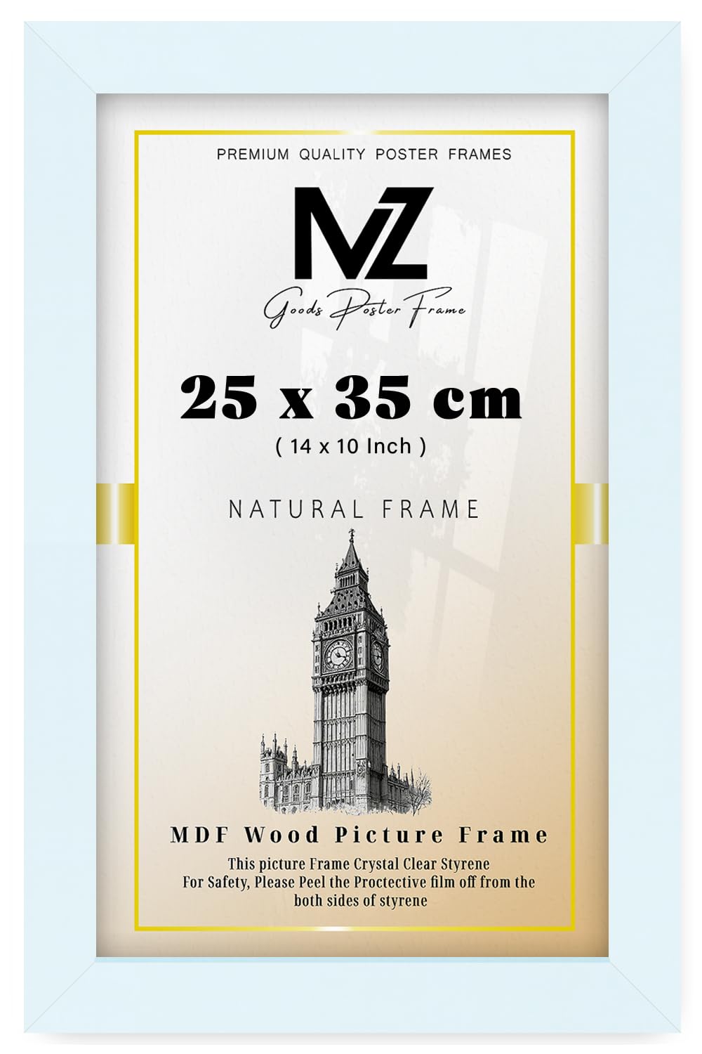 MZ GOODS | MDF Picture Frame (25 x 35 CM) 250 x 350 mm Perfect for Art, Certificates & Wall Décor, Ideal for Home & Office, Sturdy MDF Finish with Hanging Hooks [ White ]