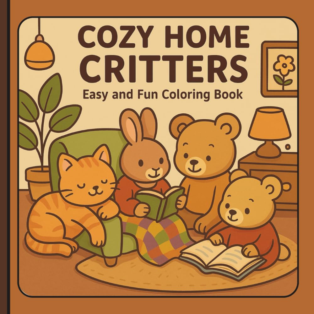 COZY HOME CRITTERS: FUN & EASY COLORING BOOK (COZY COLORING BOOK SERIES)