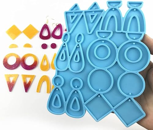 Miniatura 4 de appuivbt Moldes de resina para pendientes, moldes de silicona para resina epoxi, moldes de fundición de resina de joyería de bricolaje para