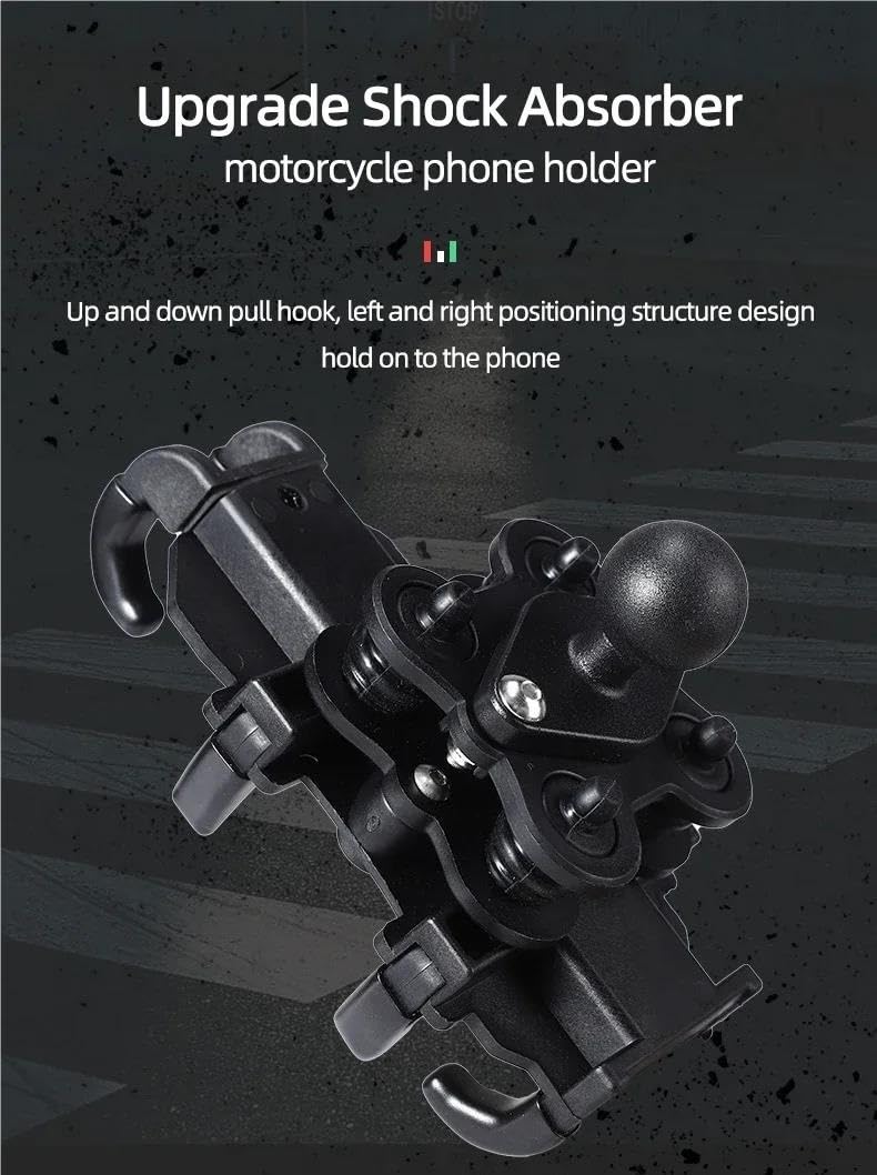 Soporte De Teléfono para Bicicleta Y Motocicleta Manillar Aluminio con Absorción Impacto para GPS para Ciclismo(Handlebar)