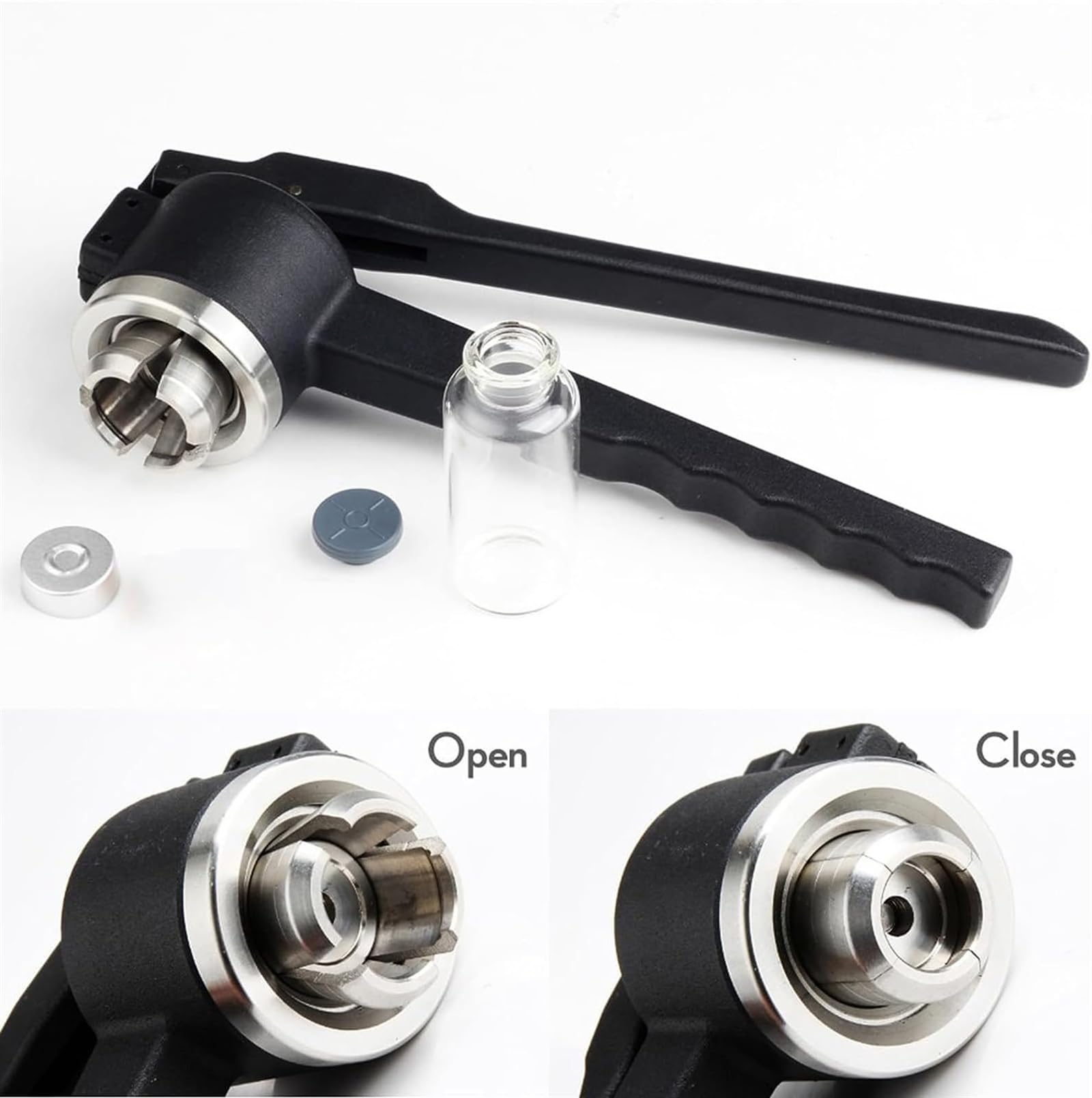 Pinza crimpatrice manuale in alluminio, 8-32 mm, con manico lungo per sigillare, 20-30 bottiglie/min, ideale per laboratori e case