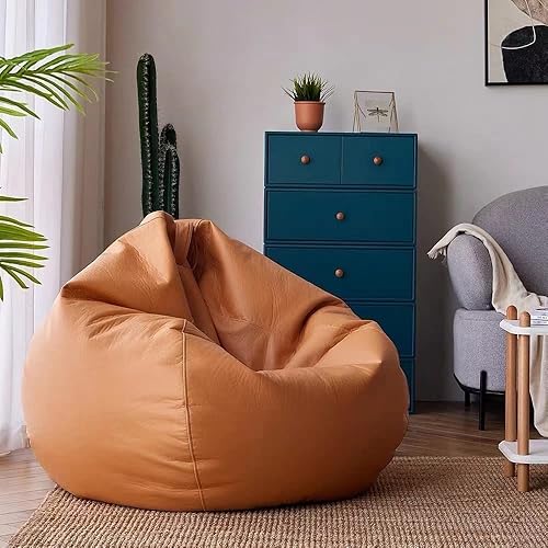 Miniatura 5 de Puf para silla, funda para puf, funda grande de lujo para sofá, puf, piel sintética, impermeable, sin relleno, para exteriores, puf, puff para