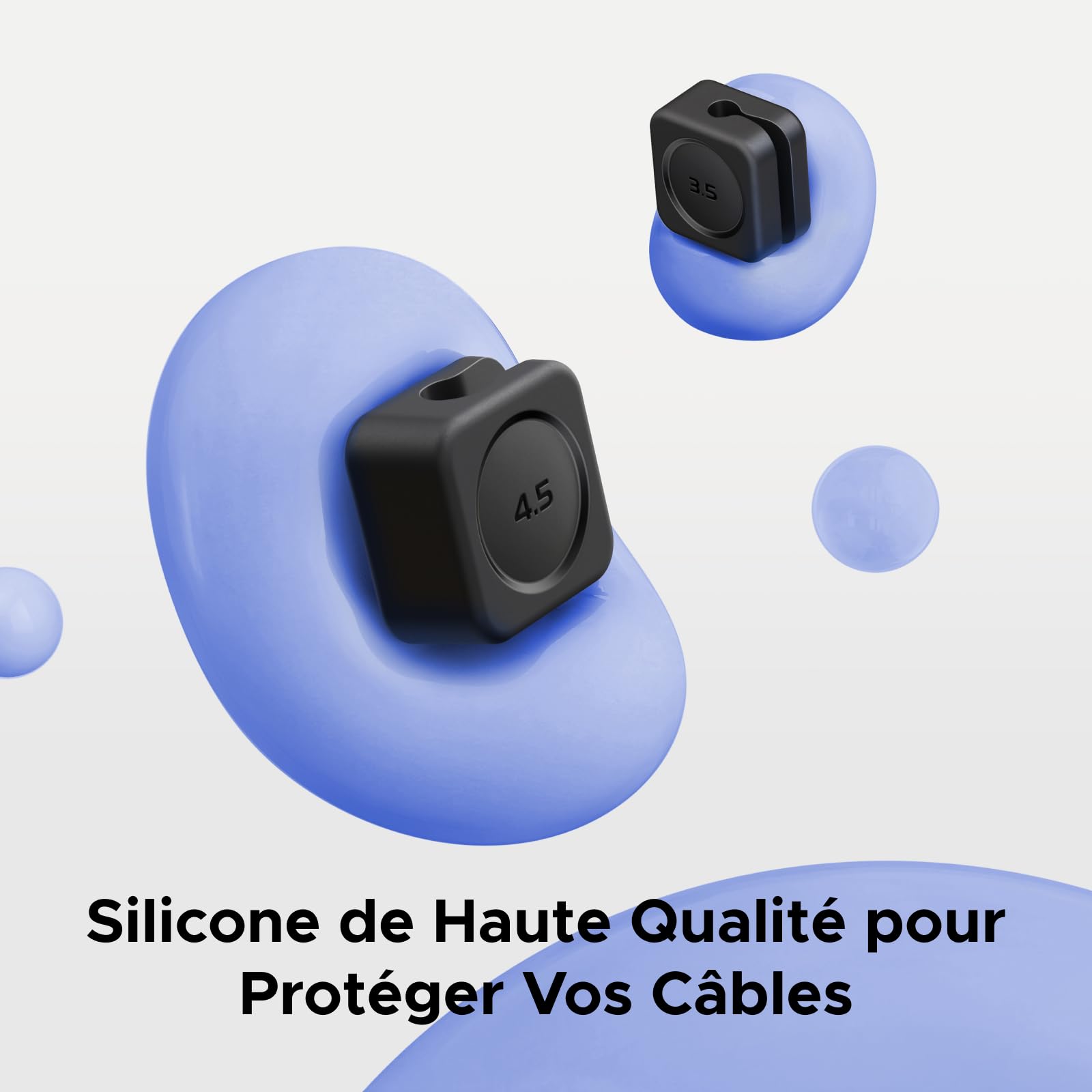 UGREEEN 6 Pièces Organisateur de Câble Magnétique Clips Autocollants Noir