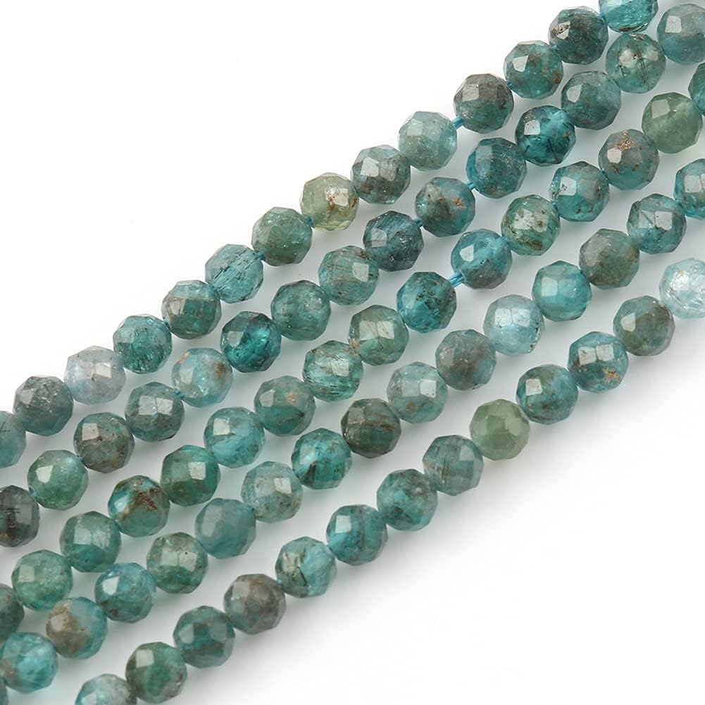 Song Xi 90pcs 4mm Natural Kyanite Gemstone Beads Faceted Round Loose Stone Beads for Jewelry Making