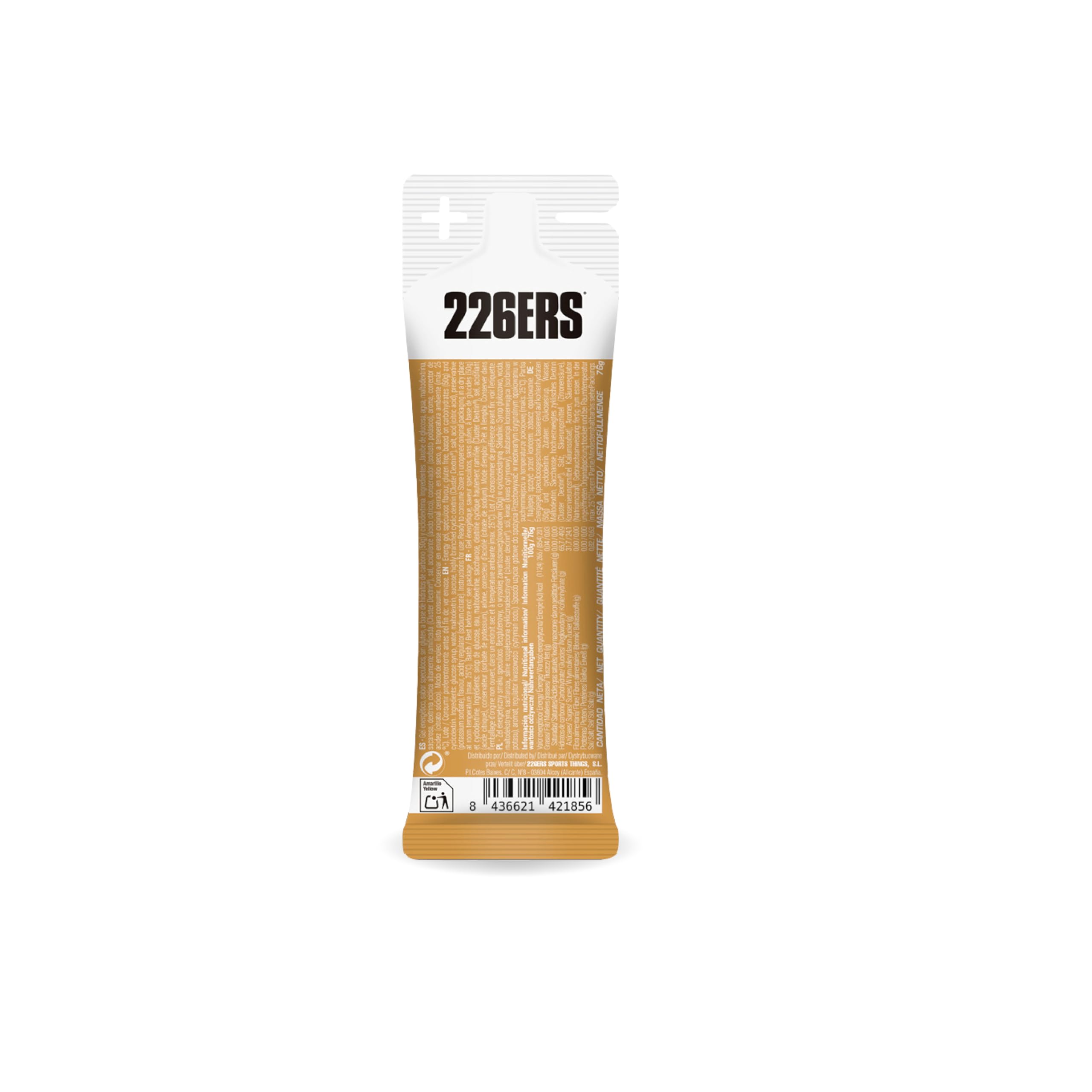 226ERS - High Energy Gel, Gel Energetico con Ciclodestrina, 50 g di Carboidrati e Aromi, 250 mg di Sodio Aggiunto, Senza Glutine, Vegano, Gusto Salty Speculoos, 24 x 76 g