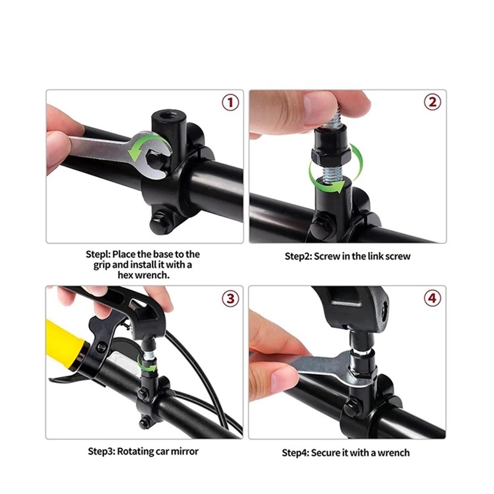 Moto Lusterko końcówkowe kierownicy Motocyklowa k Pasuje Do Kawasaki Z Z400 Z900 Z800 Z750 Z650 Z300 Z1000SX Regulowane Lusterko Wsteczne Boczne Motocyklowe Lusterka Wsteczne