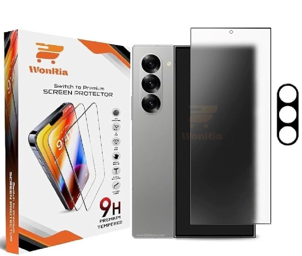 Image of WonRia Matte Tempered Glass Compatible with Samsung Galaxy Z Fold 6 5G with Camera Lens Protector | Edges to Edge | 9H Hardness | Anti-FingerPrint | Anti-Glare Protector- (1 Month Warranty)