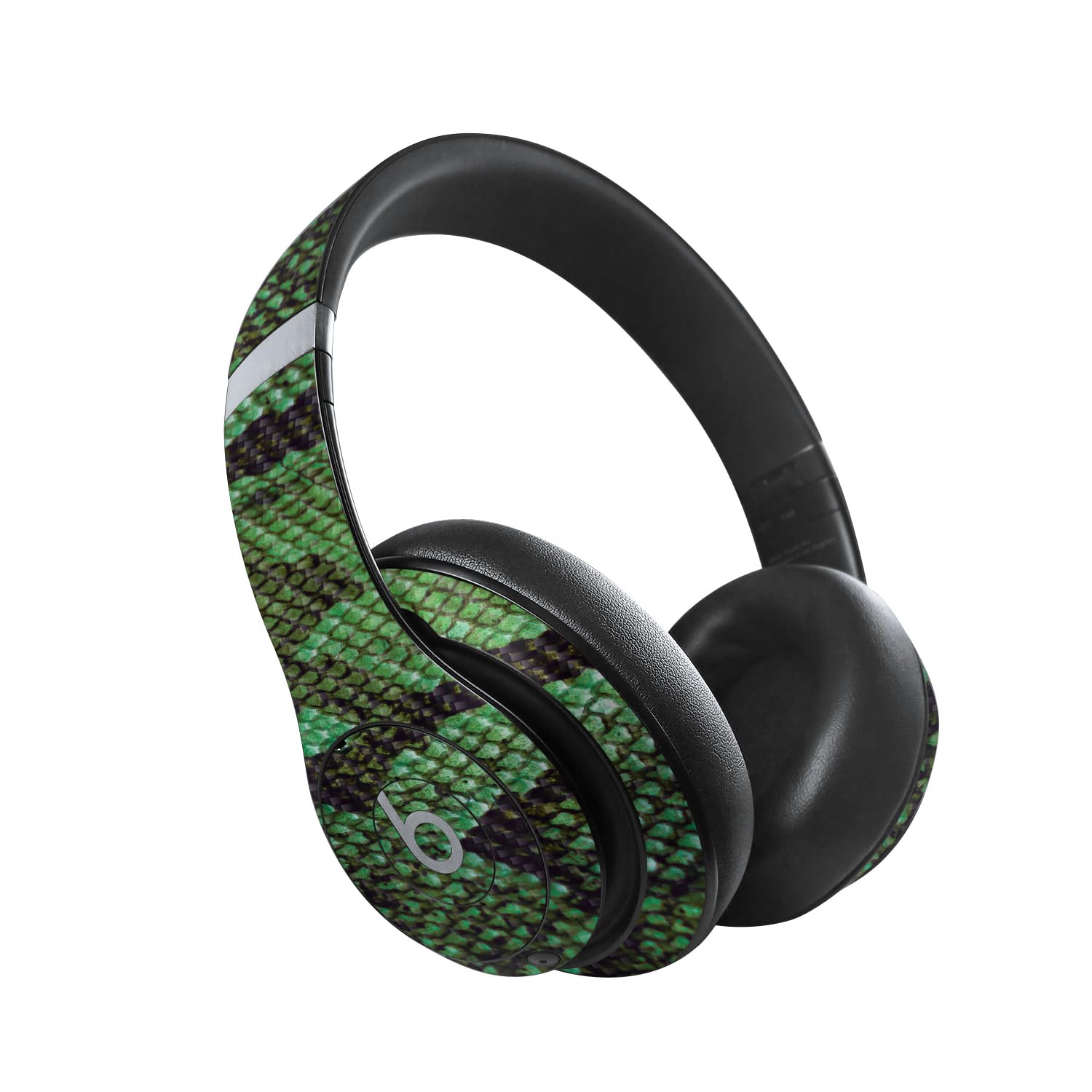 MightySkins Carbon Fiber Skin Compatible with Beats Studio Pro - Green Serpent | Protective, Durable Textured Carbon Fiber Finish | Easy to Apply