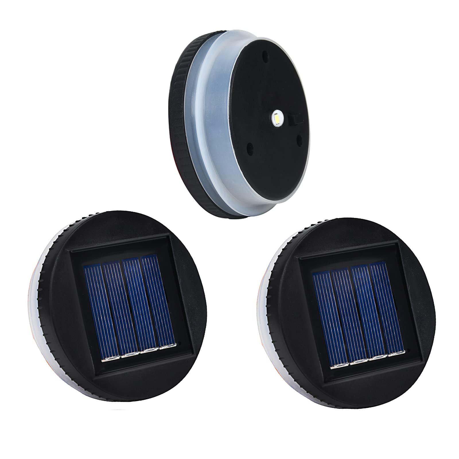 Luces solares para tapa de tarro de masón, 3.15 pulgadas con borde de silicona, color blanco cálido, piezas de repuesto impermeables para linternas de jardín al aire libre, paquete de 3