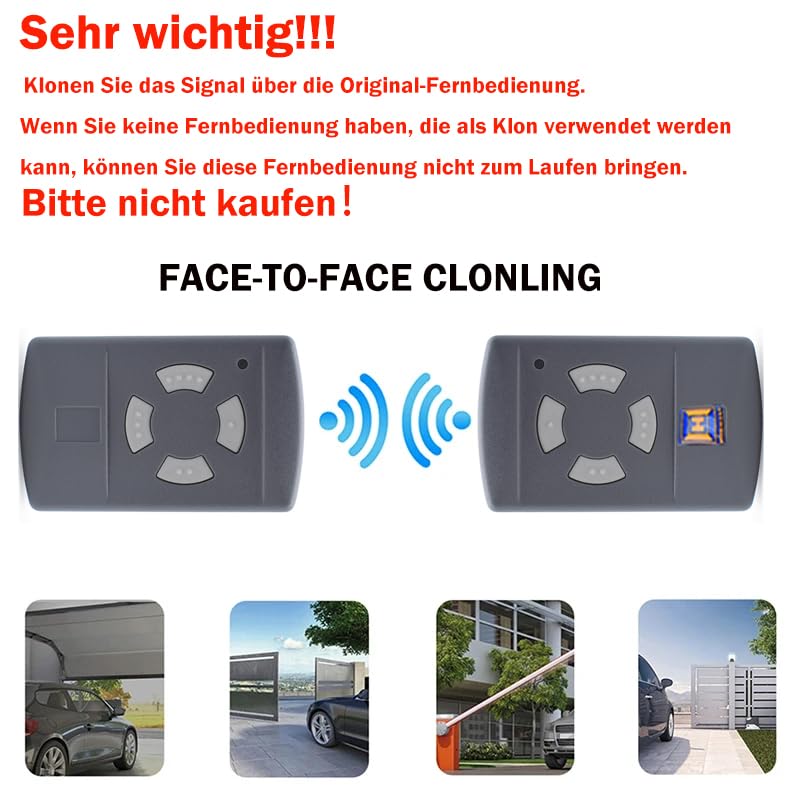 Mini Télécommande HSE2 de fréquence 40MHz à touches grises pour motorisations Hörmann 437112