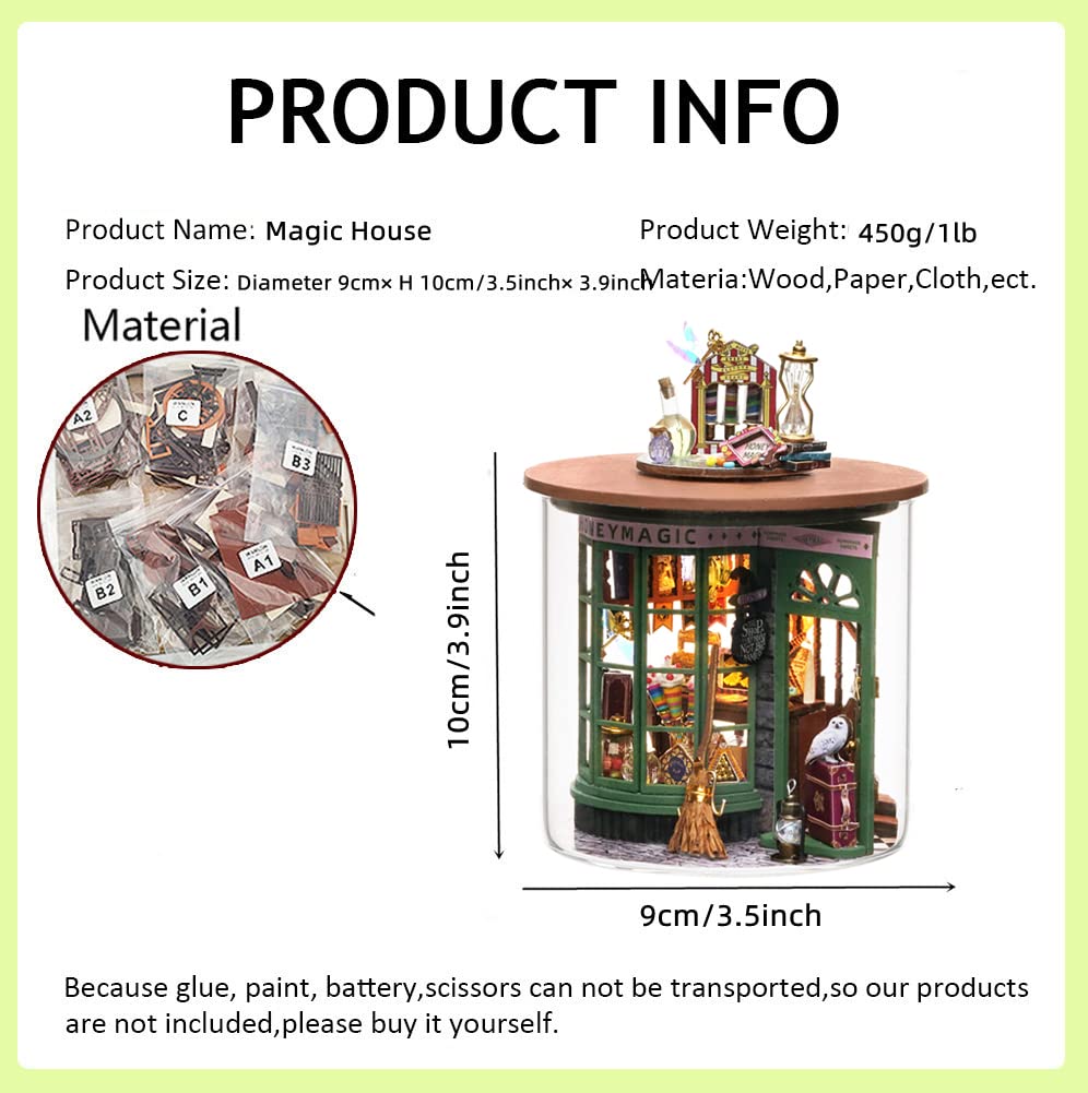 Maison Miniature En Bois 3D Avec Mouvement Musical - Kit DIY Adulte - Décoration Vintage - 23.5x17.3x17cm