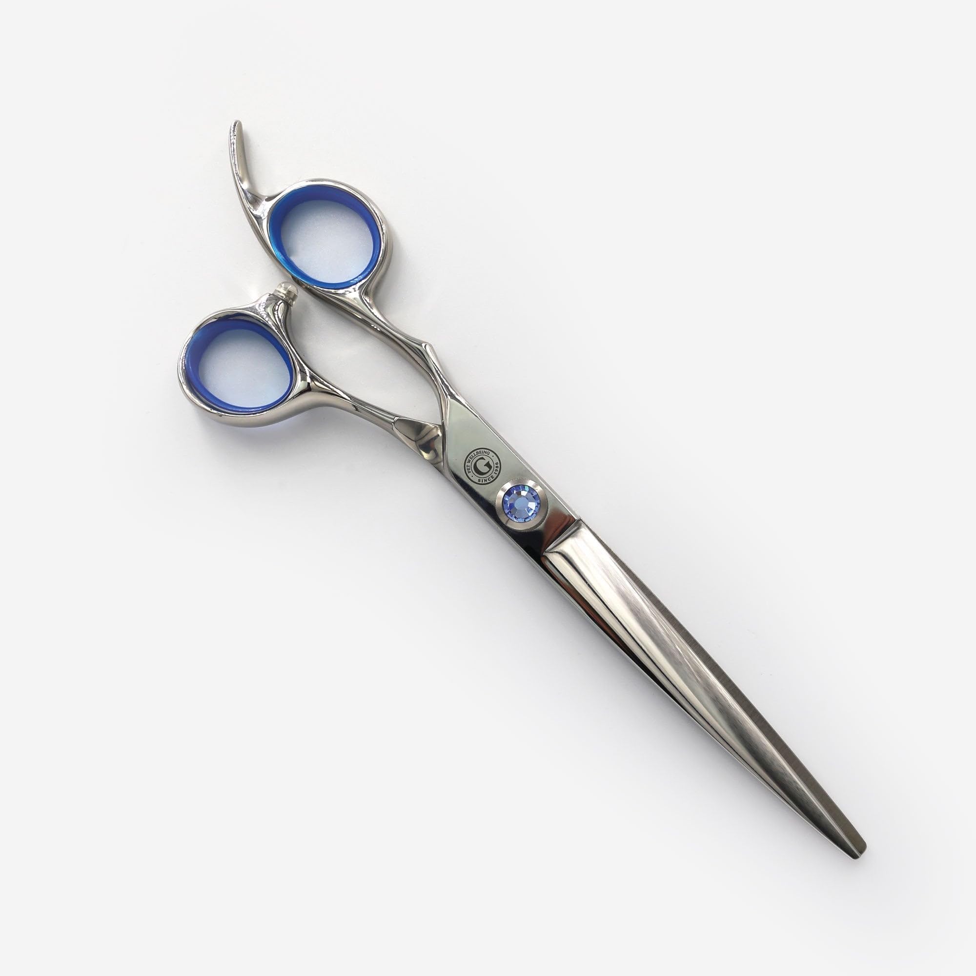 Groomers Topaz 7" Left-Handed Straight Professional Dog Grooming Scissors - Heavy Duty Stainless Steel