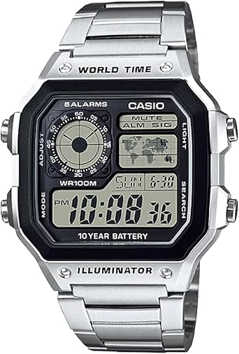 Casio World Time Digital Men's Wristwatch AE-1200 Series Overseas Model