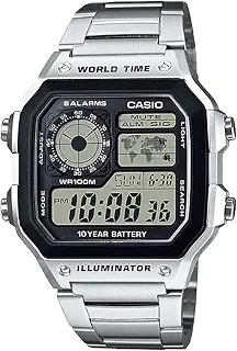 [カシオ] CASIO ワールドタイム World Time デジタル 腕時計 AE-1200WHD-1AV メンズ メタルバンド シルバー 海外モデル [並行輸入品]