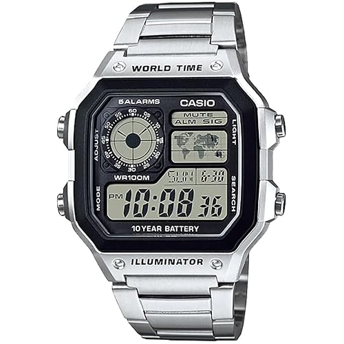 [������] CASIO ���ɥ����� World Time �ǥ����� �ӻ��� AE-1200WHD-1AV ��� �᥿��Х�� ����С� ������ǥ� [�¹�͢����]