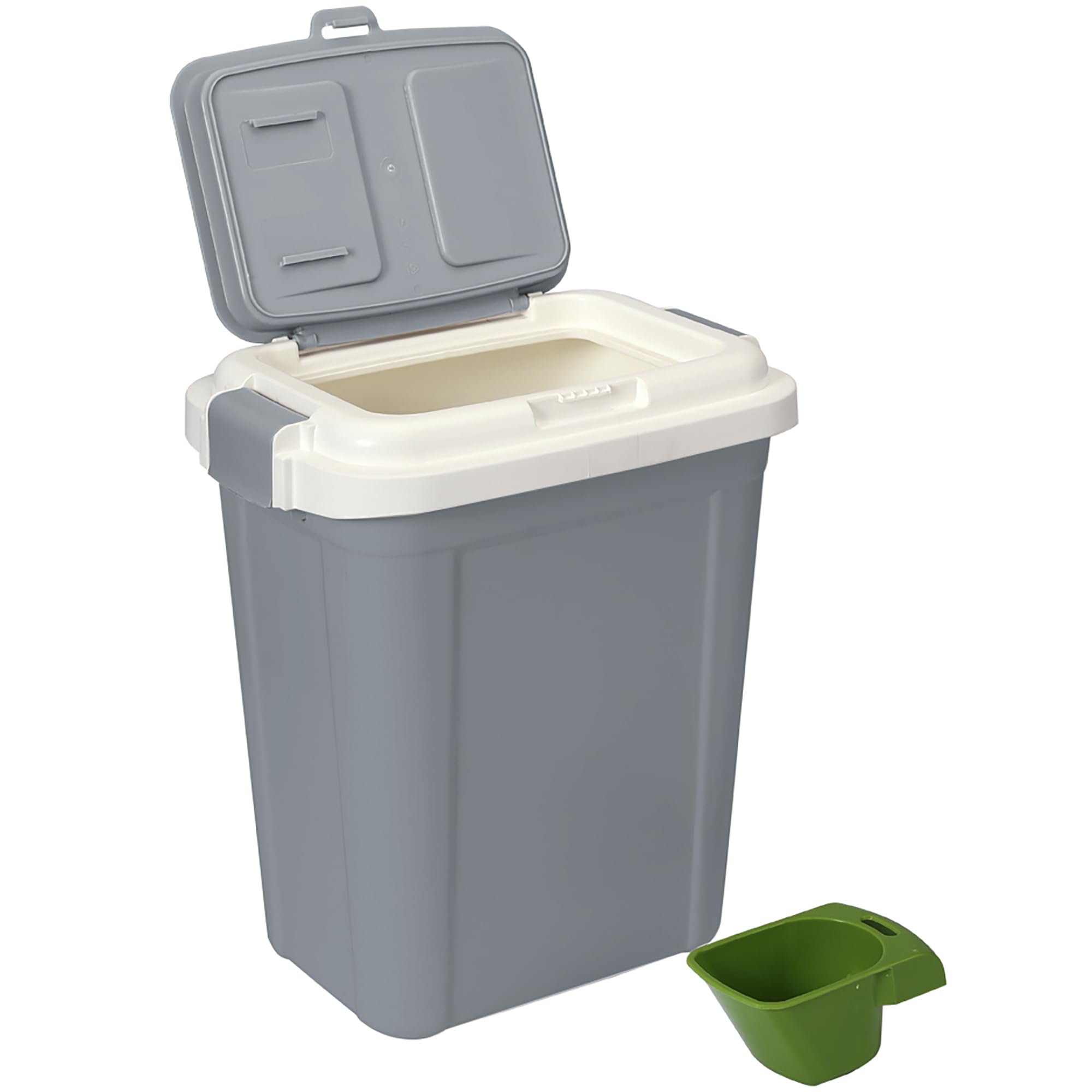 Ashfield & Harkness: Airtight Pet Food Storage Container - 23 Qt, Grey - Holds 20 lbs, Lightweight Bin & Measuring Scooper, Dogs-Cats-Animal Supplies