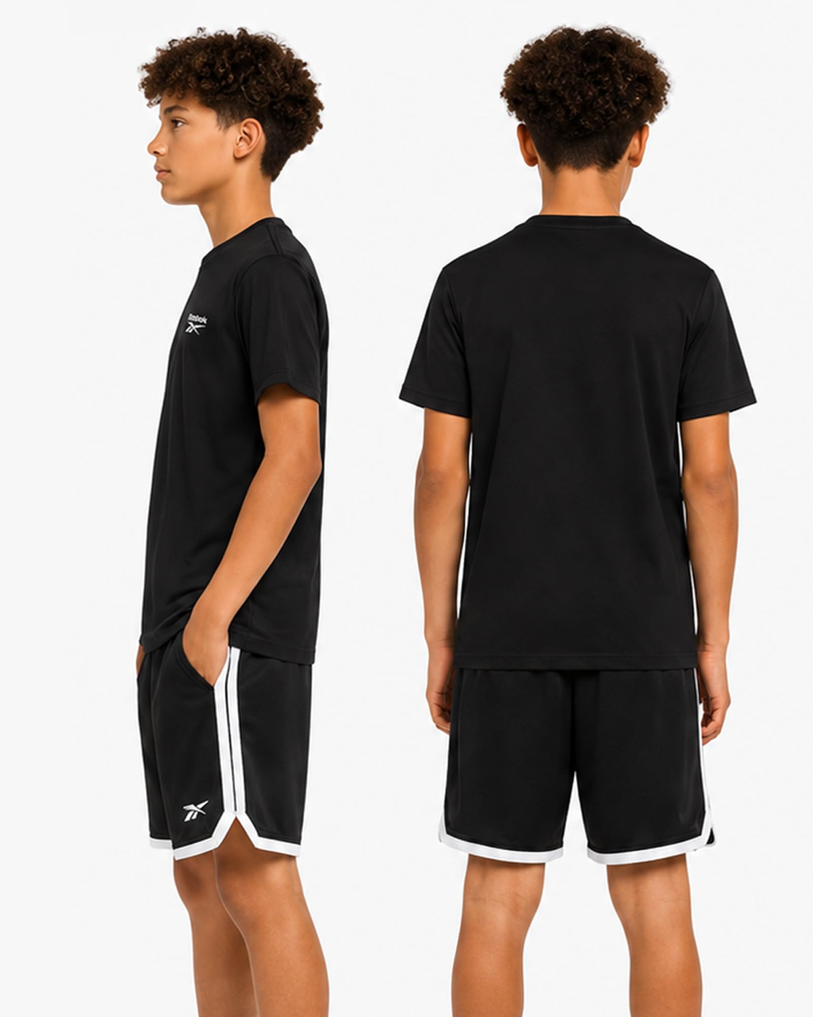 Reebok Maglietta Sportiva da Ragazzo – 2 Pezzi Dry Fit Performance Shirt per Ragazzi – Maglietta Sportiva per Bambini (8-20)