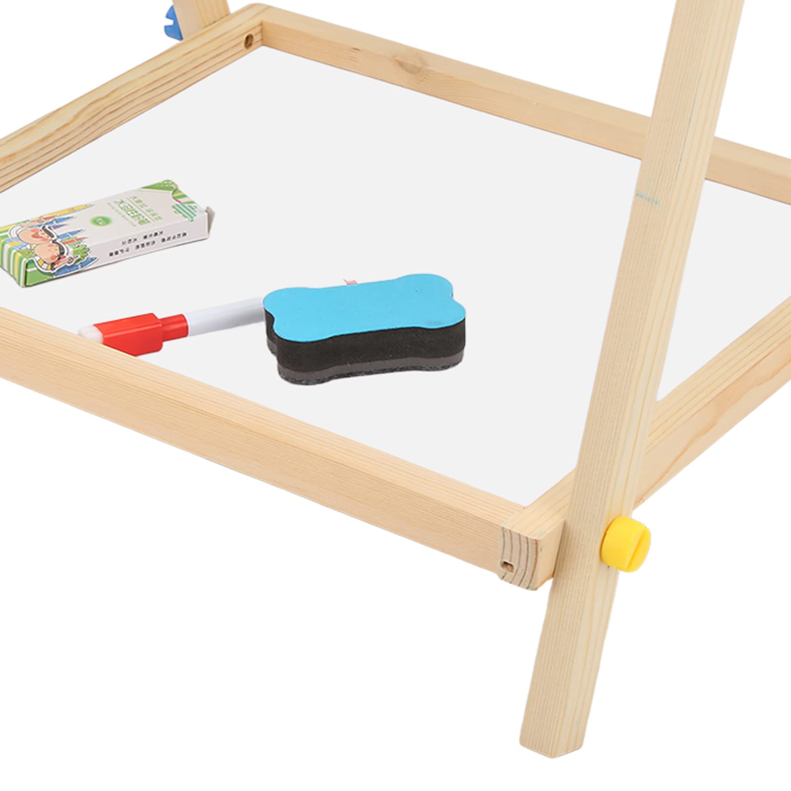 AMONIDA Tavolo da Disegno Multifunzionale in Legno a Doppia Faccia con Cavalletto Artistico per Giochi Creativi per Bambini Dai 3 Ai 12 Anni