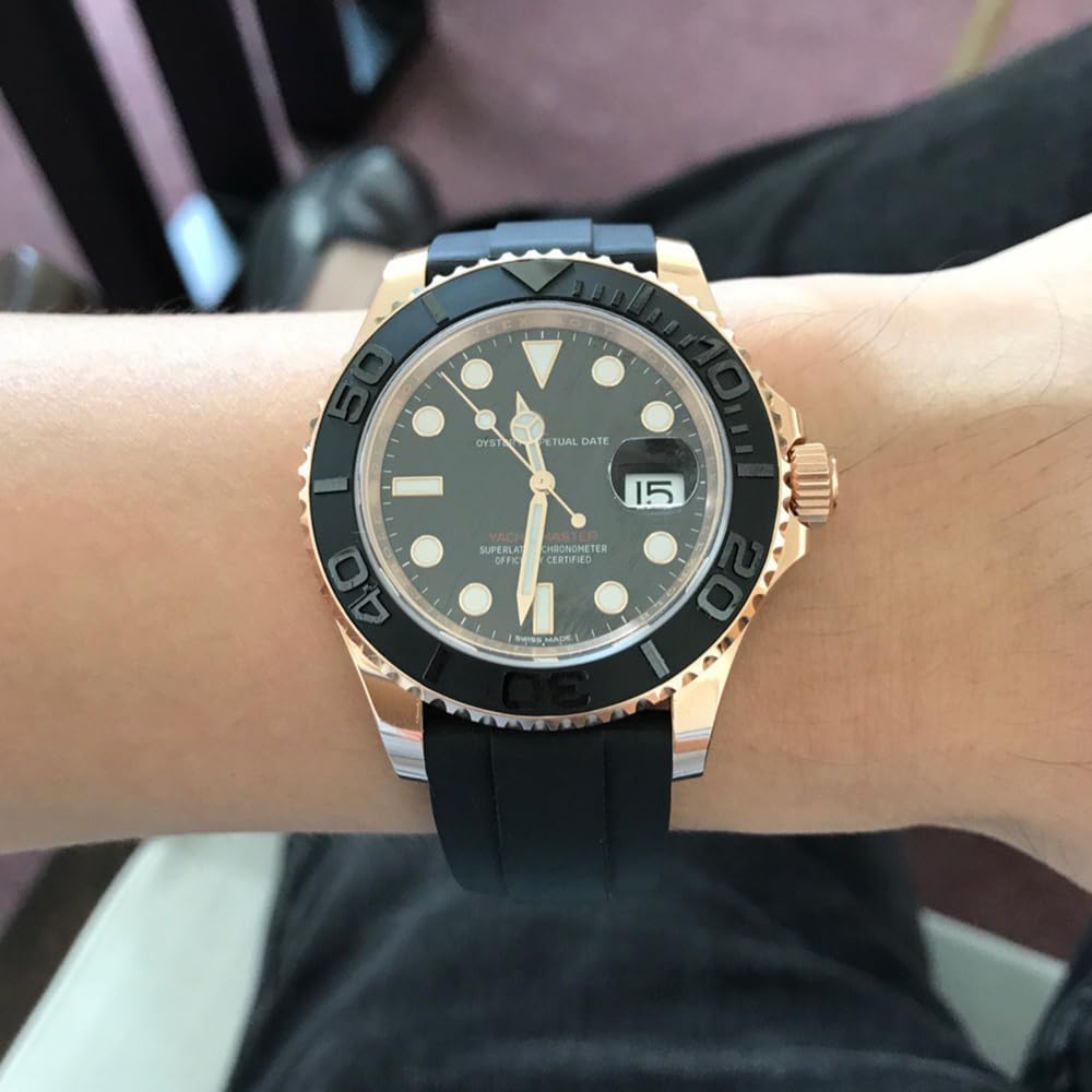 Correa de reloj de goma compatible con Rolex SUBMARINER GHOST DATEJUST OYSTERPERTUAL DAYTONA YACHTMASTER Deployment Buckle 20 mm Silicone Replacement Strap