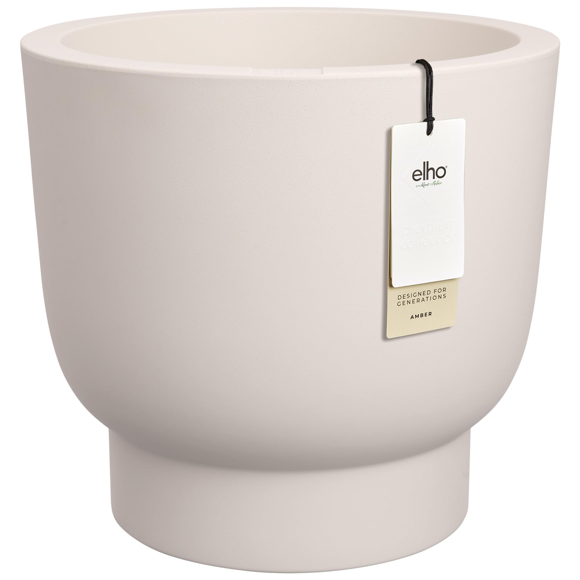 Elho Linen White Amber Grail 30 - Plant Pot For Indoor & Outdoor - 100% Recycled Plastic - Ø 29.5 X H 28.3 Cm - White