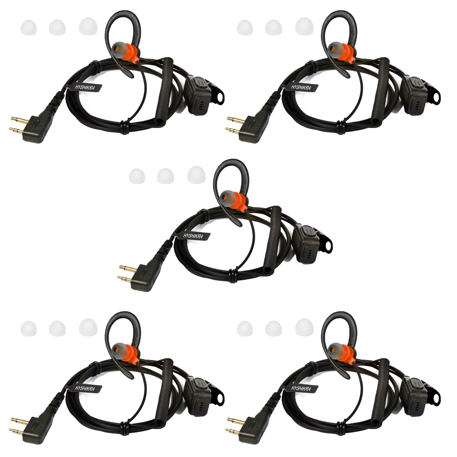 HYSHIKRA Micrófono Auricular Forma en D Compatible con Midland G7 Pro G8 G9 Pro M24 M24 Plus M48 M99 G6 XT G7 XTR | Supervisión de Seguridad Softair (1, Forma de D) — view 24