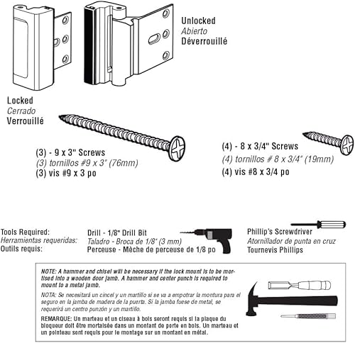 Miniatura 9 de Cerradura de refuerzo para la puerta Defender Security, añade más seguridad a tu hogar y evita la entrada de intrusos