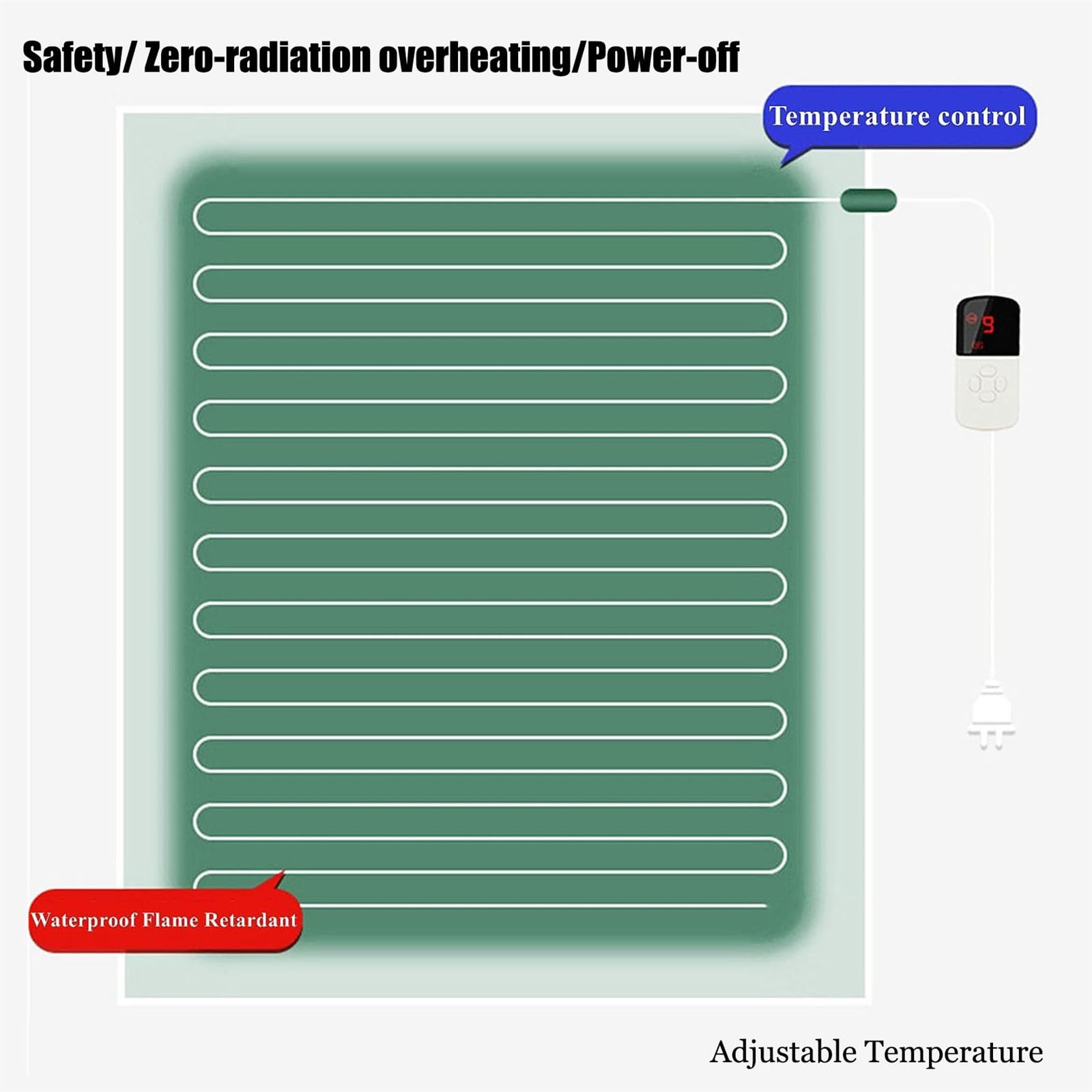 Tappeto Riscaldato al Grafene con Termostato E-Timer | Tappetino Riscaldante Elettrico Per Pavimenti, Tappeto in Peluche Scaldapiedi Riscaldato Soggiorno Camera Letto