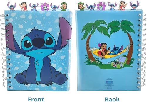 Miniatura 35 de Innovative Designs Disney Stitch - Cuaderno con pestañas Ohana, encuadernado en espiral, 144 páginas con rayas, 8 x 7 pulgadas, color azul