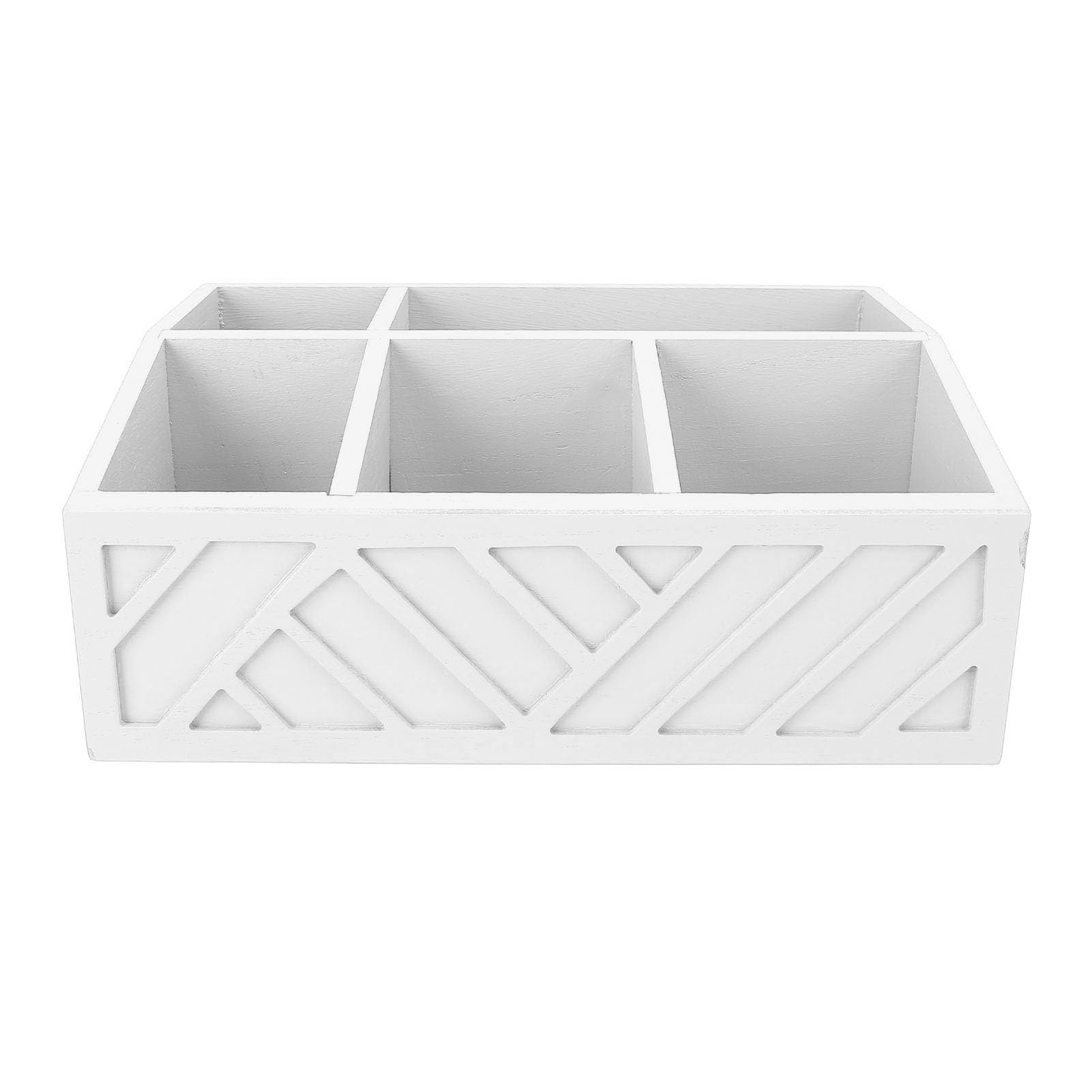 Cocoarm Teebeutel-Organizer aus Holz, Teebeutelhalter mit Geteilter Aufbewahrungsbox für Teebeutel, Kaffeekapseln und Pappbecher, Glatte Oberfläche für die Theke Im Heimbüro (WHITE)