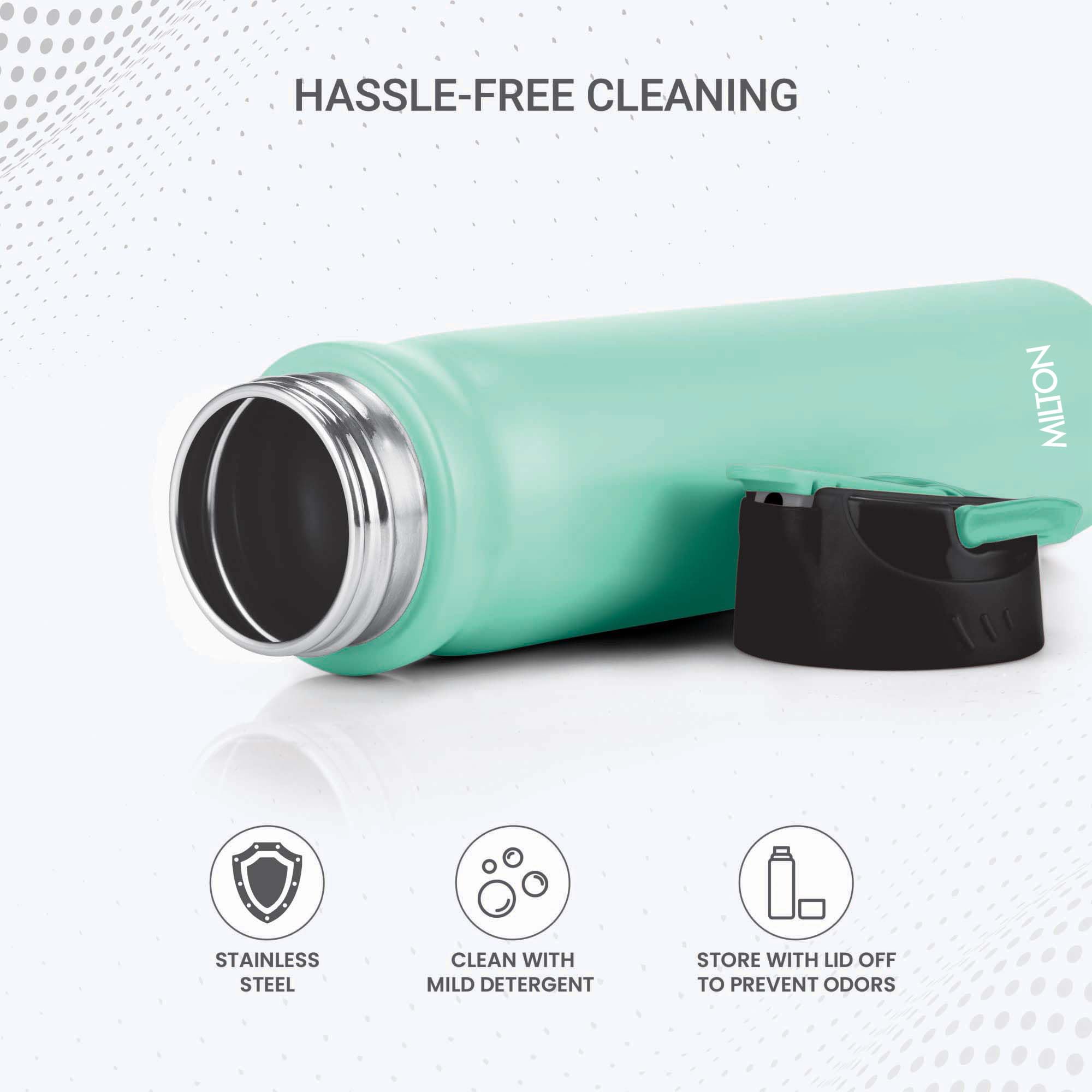MILTON Max 600 Stainless Steel Sipper Water Bottle 500 ml, Single Walled, ISI Certified I Leak Proof Lid, Rust Proof I for School, Office, Gym I Aqua Green — Amazon image 3