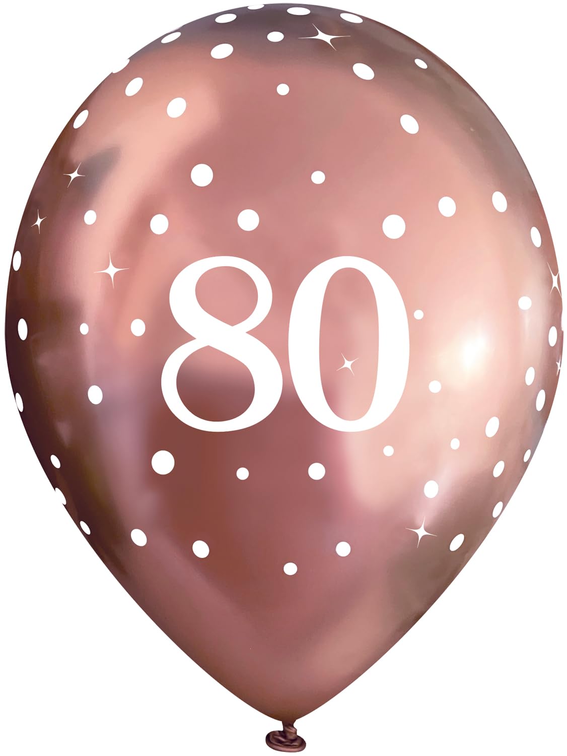 11" Latex Balloons Sparkling Fizz Rose Gold 80th x 6pcs