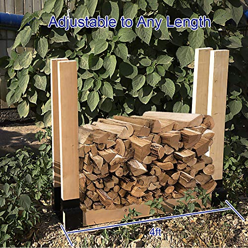 image for MOFEEZ Outdoor Firewood Log Storage Rack Bracket Kit,Fireplace Wood St