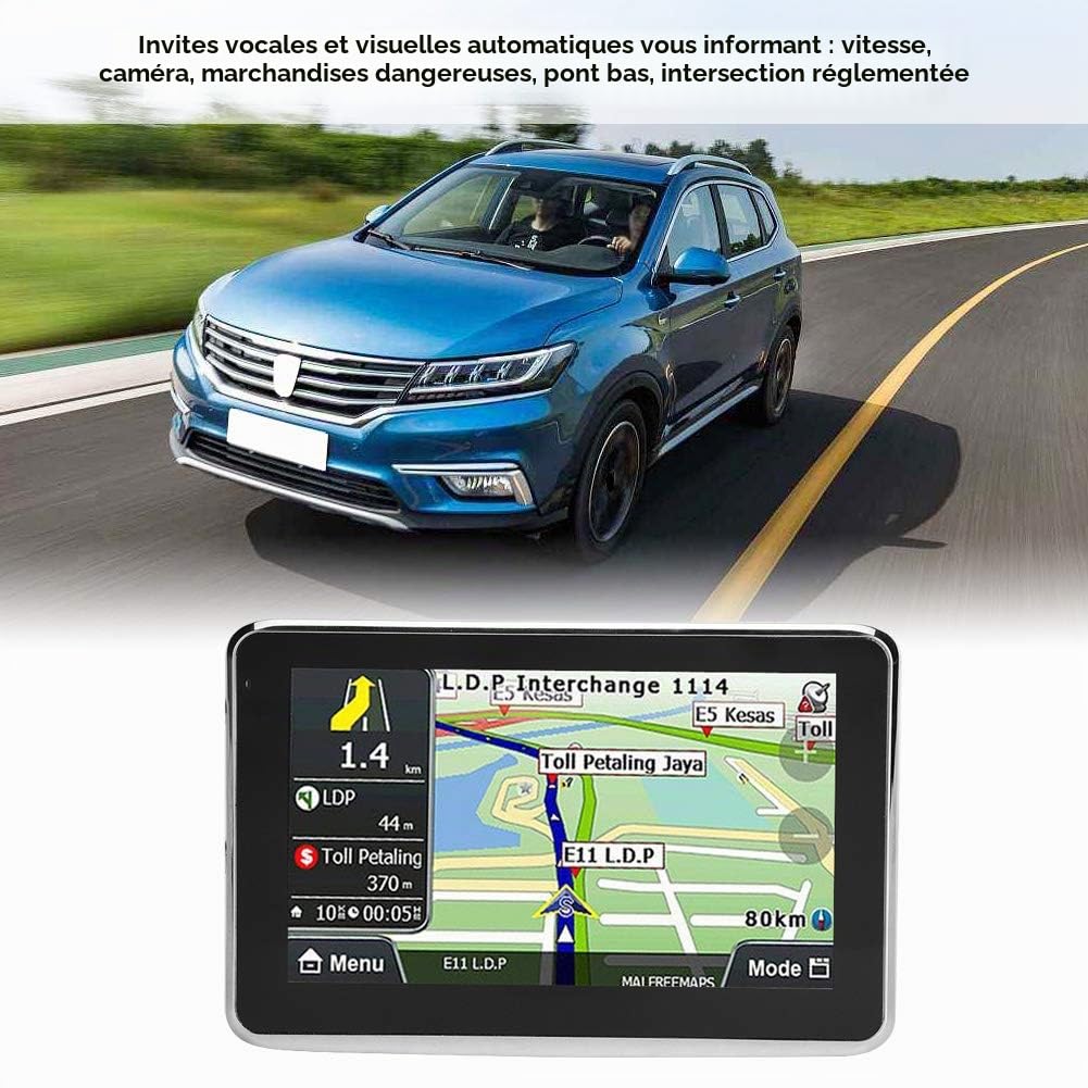 Navigation GPS, système d'écran Tactile GPS Navigator de 5 Pouces pour Voitures universelles avec Carte de l'europe 508, 256 Mo 8 Go MP3 FM