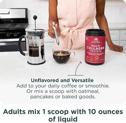 Miniatura 4 de Ancient Nutrition Péptidos de colágeno en polvo, proteína de colágeno múltiple, mujeres y hombres, vitamina C, probióticos, colágeno hidrolizado,