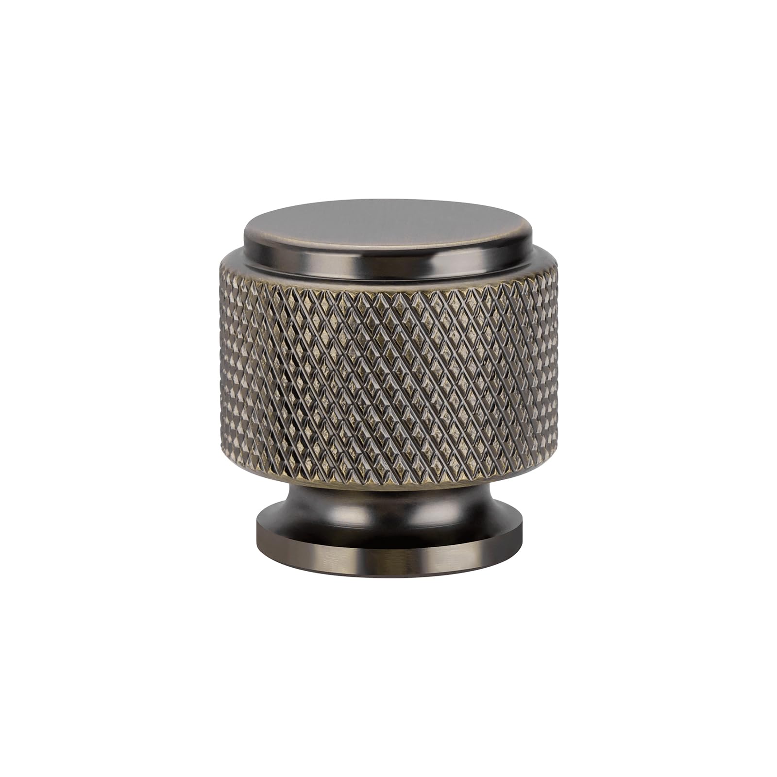 Yagman 5 Pack Knurled Kitchen Cabinet Knobs Antique Bronze Round Dresser Knob Modern Drawer Hardware Cupboard Handles Furniture Knobs for Bathroom Single Hole Knobs for Wardrobe GH-ABZ-K5