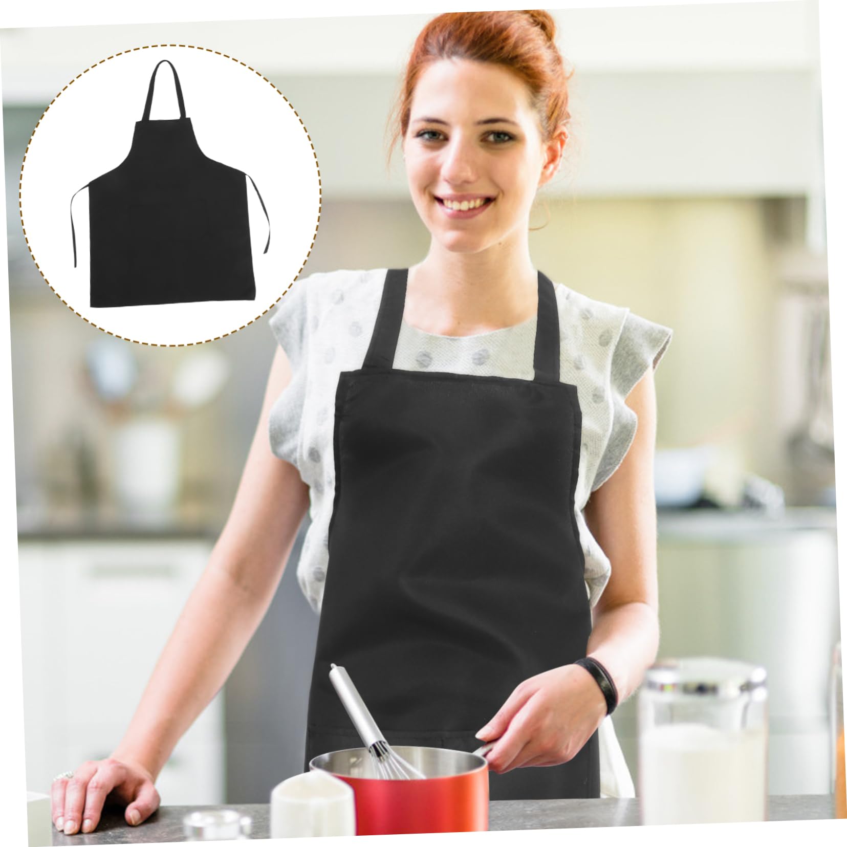 Tabliers Cuisine Noirs Confortable et Multifonctionnel Lot de 10 en Tissu Léger Grosse Poche pour Chef et Serveur en Restauration