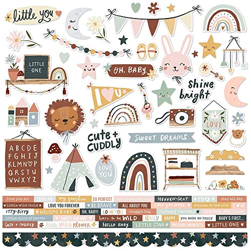 Image of Boho Baby Cardstock Stickers 12"X12" - Combo