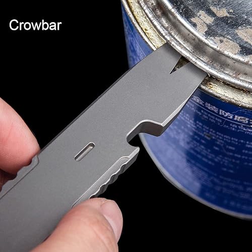 Miniatura 4 de Barra de palanca de titanio, barra de palanca multifuncional para exteriores, herramientas EDC, mini barra de palanca con palanca, abrebotellas y