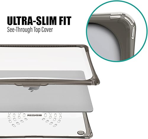 Miniatura 7 de IBENZER Hexpact - Funda compatible con MacBook Air de 13 pulgadas 2022 2021 2020 M1 A2337 A2179 A1932, funda resistente con cubierta de teclado,