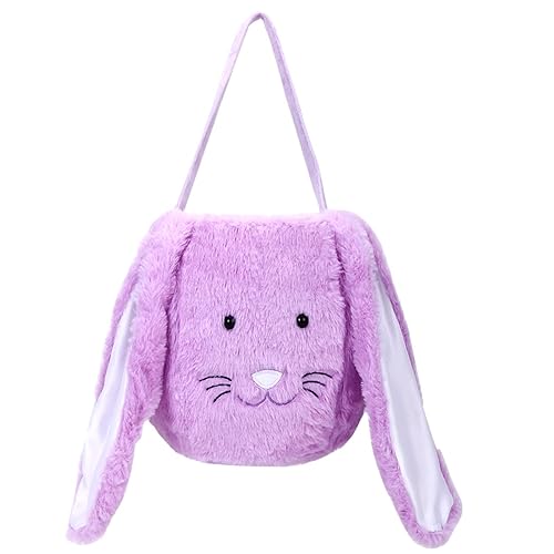 Cesta de caza de huevos de Pascua,Cesta de conejo de Pascua de felpa,Cubos de Pascua de oreja larga