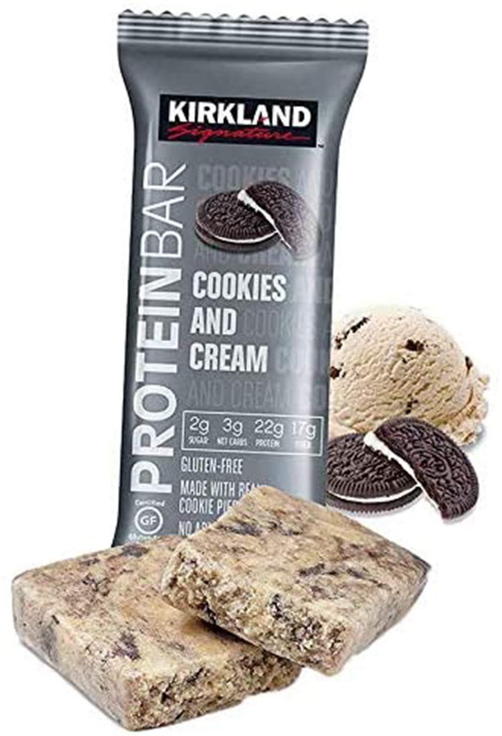 Kirkland Signature Protein Bars Cookies and Cream 2.12 oz, 20count Health