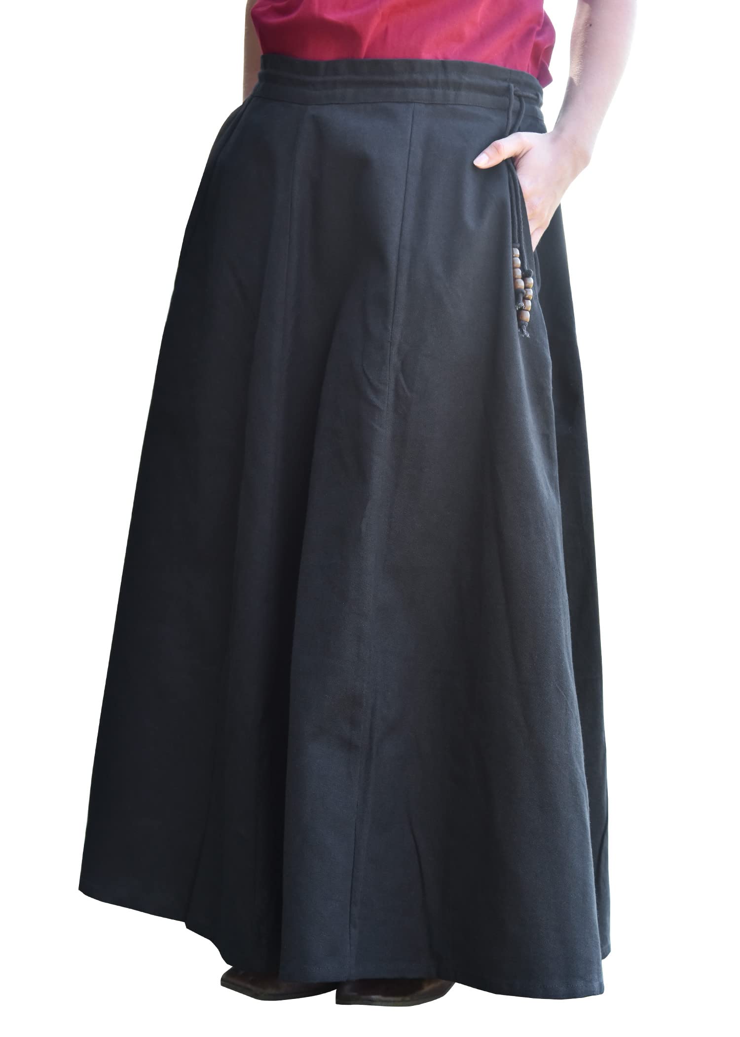 Battle-Merchant Women's Black - Medieval Skirt - Wide Flared - Long - A-Line - Viking Larp - Xxl