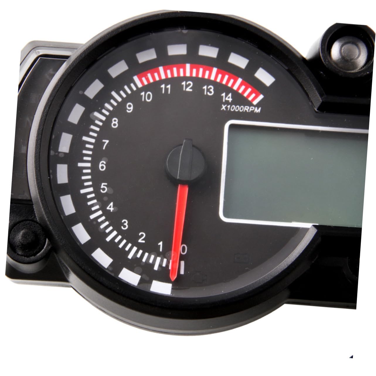 Happyyami Motorcycle Digital Speedometer Tachometer Color Backlight Display Odometer Gear Indicator Battery Status and Engine Alarm for Motorbike